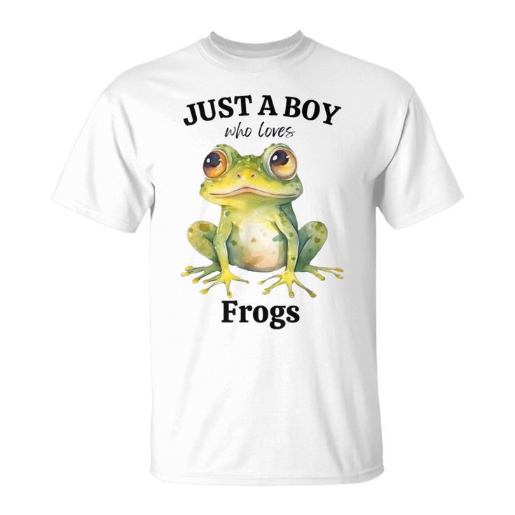 Solo Un Niño Que Ama Las Ranas Para Los Niños Que Aman Los Anfibios Camiseta unisex