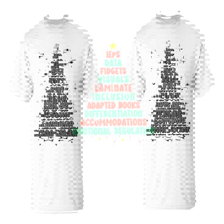 Special Ed Teacher Christmas Holiday Teacher Xmas Lights T-Shirt