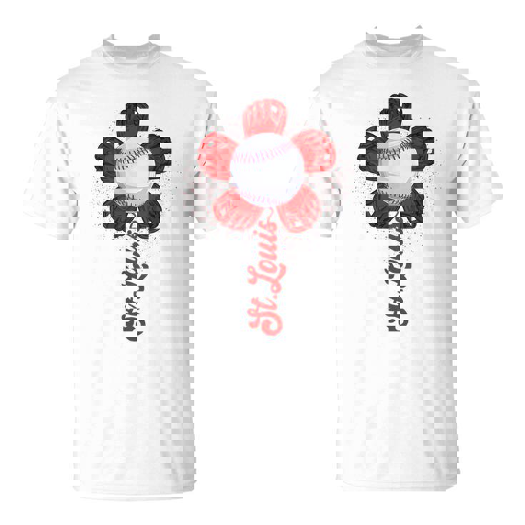 St Louis Retro Baseball Flower Lover Met At Game Day Boys T-Shirt