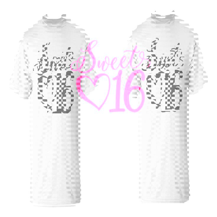 Sweet 16 For Girls Sixn 16 Years Old Pink 16Th Birthday T-Shirt