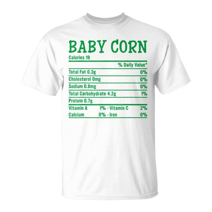 Thanksgiving Christmas Food Facts Baby Corn Nutrition T-Shirt