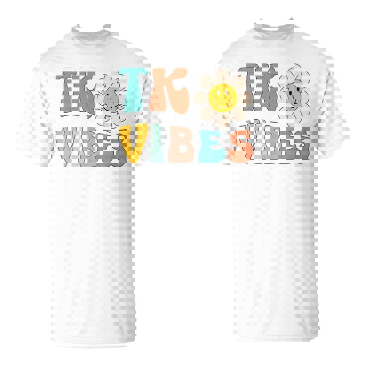Tk Vibes Back To School Tk Team Tk Teacher & Kid Retro Daisy T-Shirt