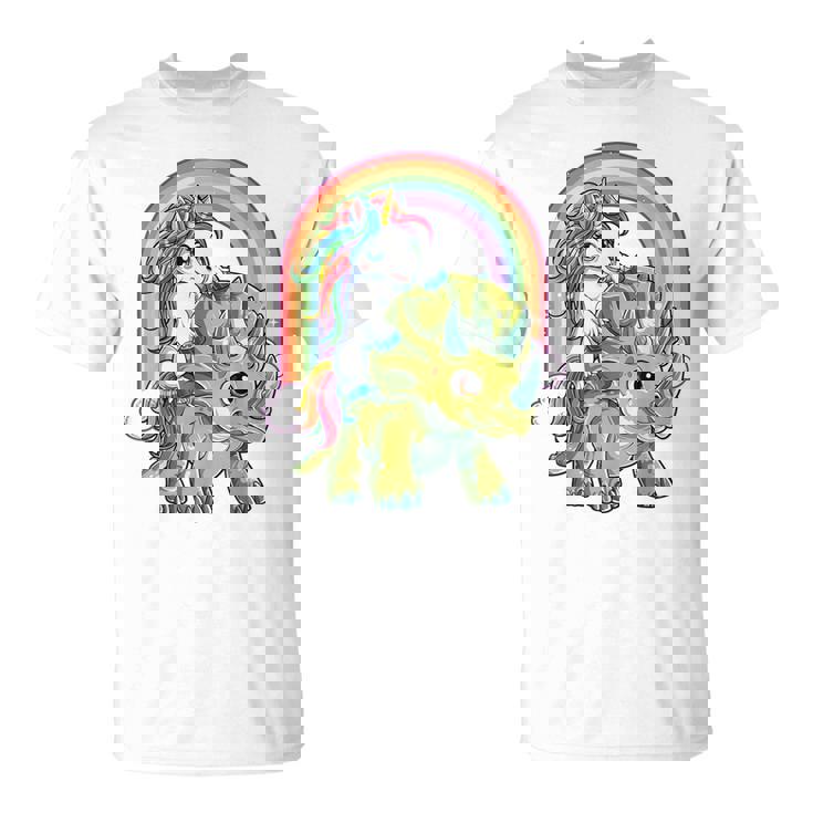 Unicorn Riding Dinosaur T Shirt Triceratops Party Rainbow Unicorn Riding Dinosaur T Shirt Triceratops Party Rainbow