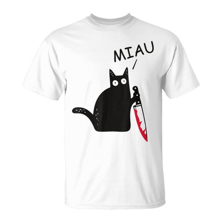 Verrückte Katze Mit Knife Crazy Cat With Knife T-Shirt