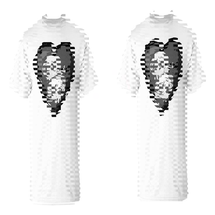 Youth Goth Kid Black Heart & Skulls Alternative Emo Boys Or Girls T-Shirt
