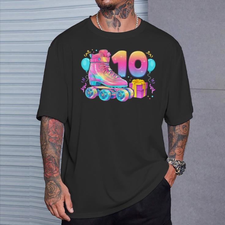 10º Cumpleaños Niña 10 Años Patines Número 10 Camiseta unisex Regalos para él
