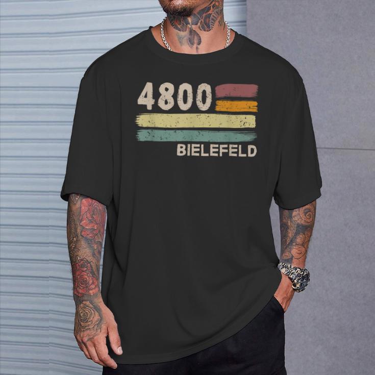 4800 Bielefeld Retro Postcodes Old Postcodeintage T-Shirt Geschenke für Ihn