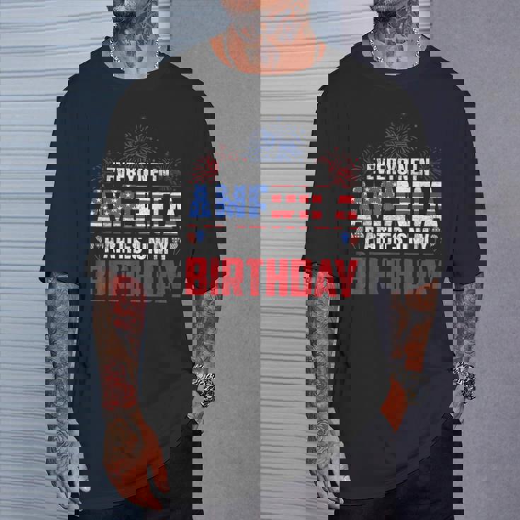 4Th Of July Birthday Bday Born On 4Th Of July T-Shirt Gifts for Him