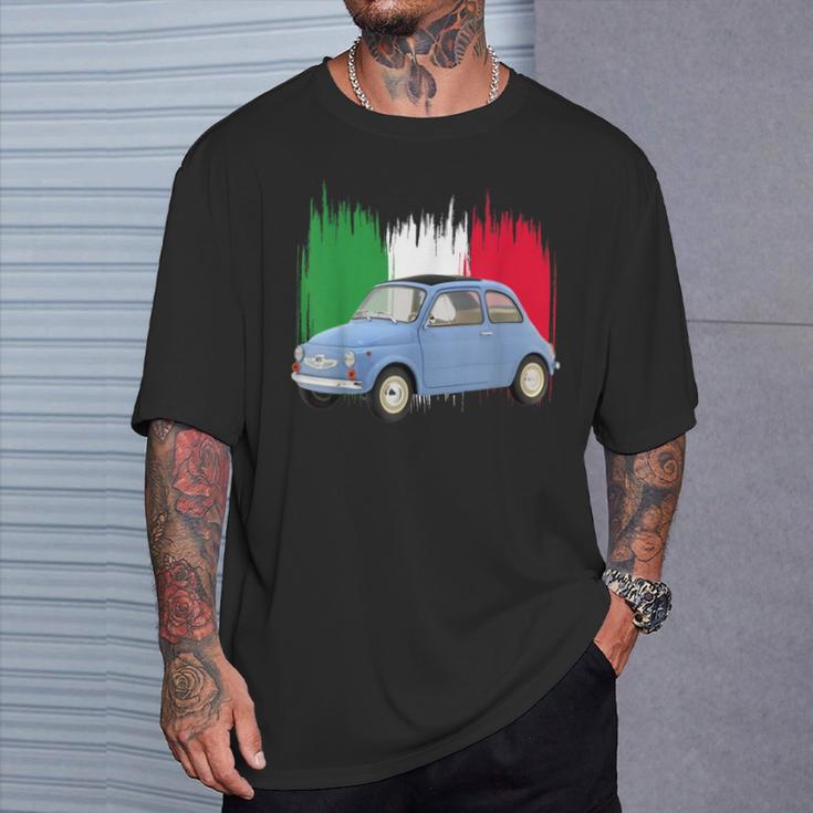 500Intage Car Flag Of Italy Dad Engines T-Shirt Geschenke für Ihn