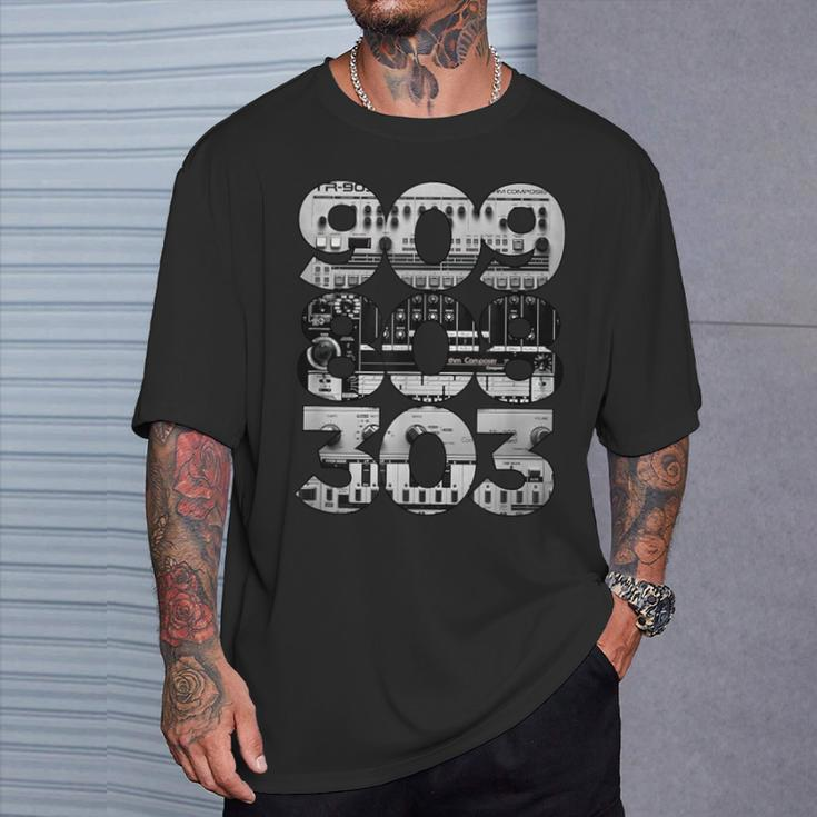 808 909 303 Techno Style T-Shirt Geschenke für Ihn