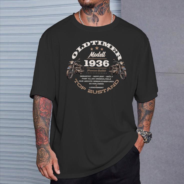 88 Geburtstag Mann Frau Motorrad Motorradfahrer Biker 1936 T-Shirt Geschenke für Ihn