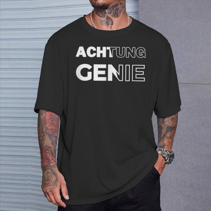 Achtung Genie T-Shirt Geschenke für Ihn