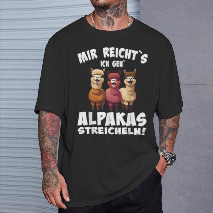 Alpaca And Lamas Mir Reichts Ich Geh Alpacas Streicheln T-Shirt Geschenke für Ihn