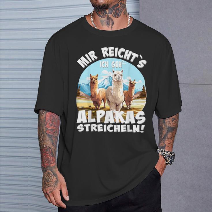 Alpaca And Lamas Mir Reichts Ich Geh Alpakas Streicheln T-Shirt Geschenke für Ihn