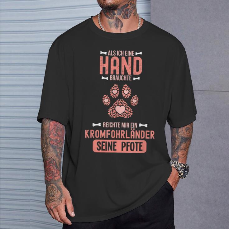 Als Ich Eine Hand Brauchte War Da Ein Kromfohrländer German S T-Shirt Geschenke für Ihn