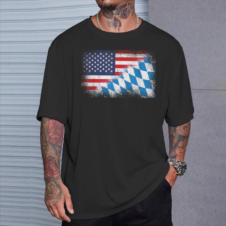 American Bavarian Flag Usa Bavaria Flag T-Shirt Geschenke für Ihn