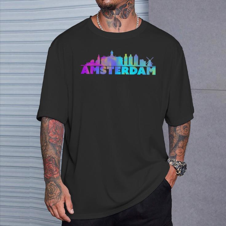 Amsterdam Skyline Netherlands Souvenir T-Shirt Geschenke für Ihn