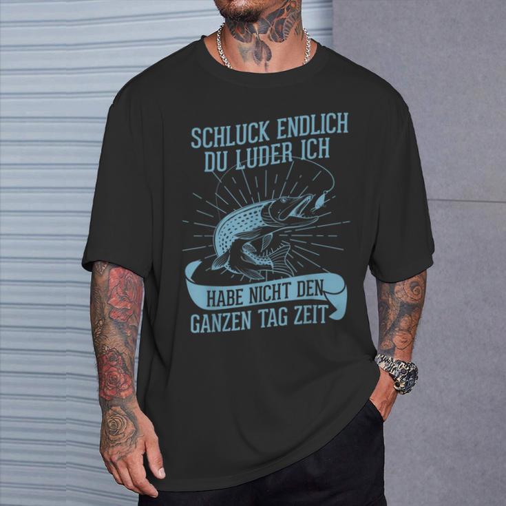 Angler Fishing Pike Du Luder T-Shirt Geschenke für Ihn