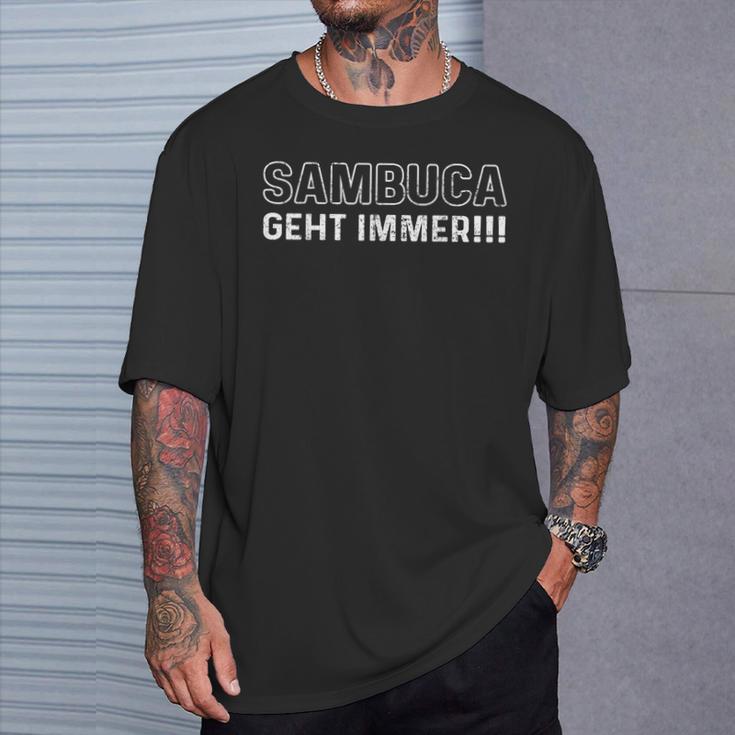 Anis Liqueur Sambuca Geht Immer Saufen Trinken T-Shirt Geschenke für Ihn