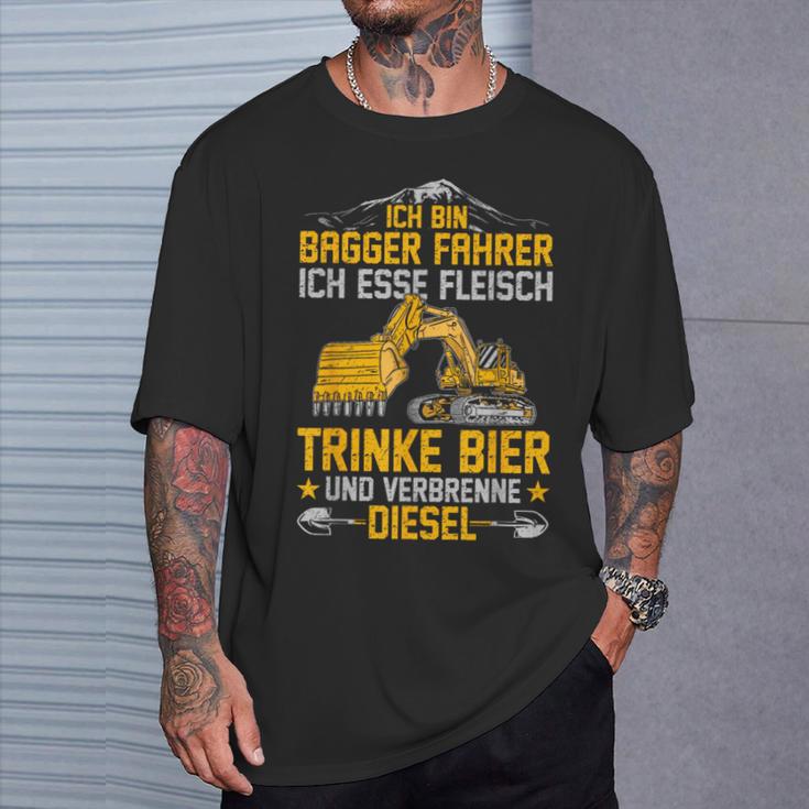 Bagger Ich Esse Fleisch Trinke Bier Underbrenne Diesel T-Shirt Geschenke für Ihn