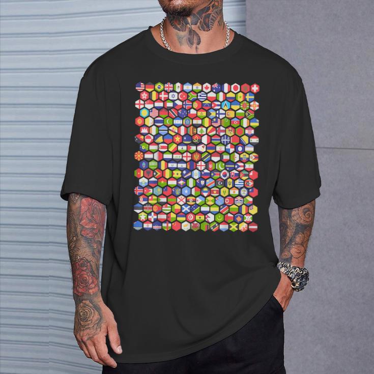 Bandera Del Mundo Banderas Del Mundo Banderas De Naciones Para Niños Camiseta unisex Regalos para él