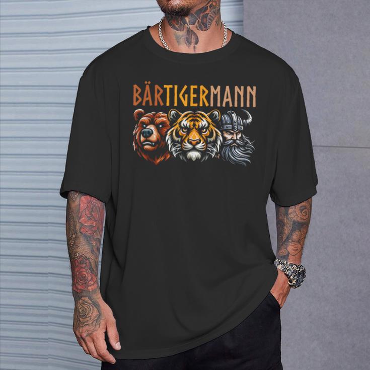 Bärtigermann Bear Tiger Man Beardiking Bearded Man T-Shirt Geschenke für Ihn