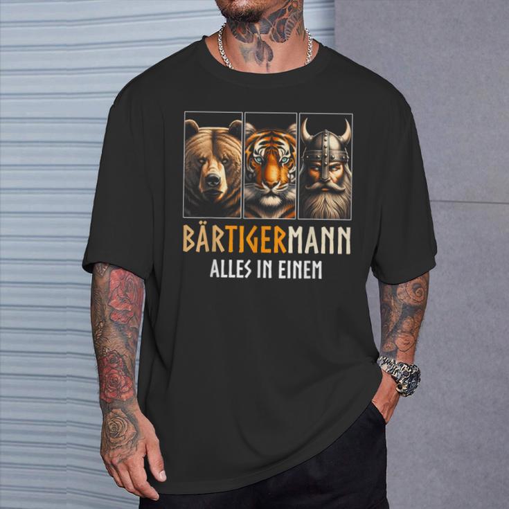 Bärtigermann All In One Retroiking T-Shirt Geschenke für Ihn