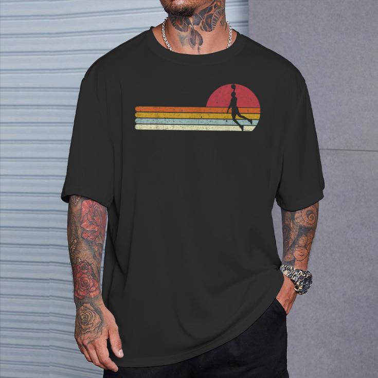 Basketball Sunset Sunsetintage Retro Distressed T-Shirt Geschenke für Ihn