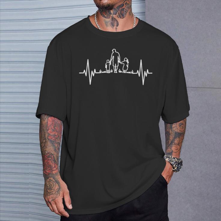 Bester Papa Der Welt Bester Papa Der Welt Heartbeat Father S S T-Shirt Geschenke für Ihn