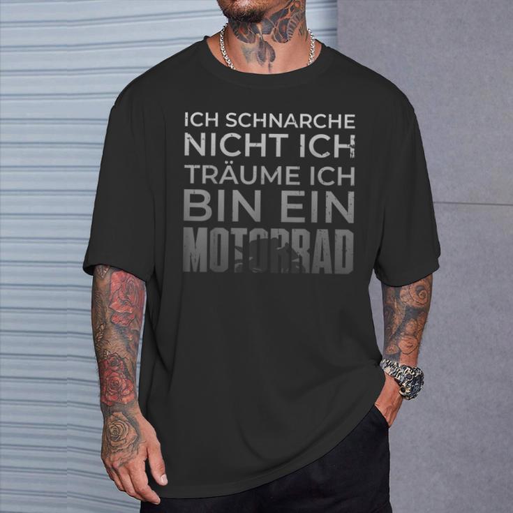 Biker Ich Träume Ich Bin Ein Motorrad T-Shirt Geschenke für Ihn