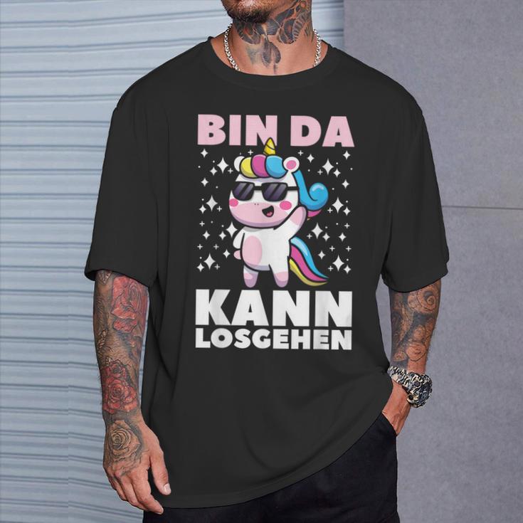 Bin Da Kann Losgehen Cute Unicorn Girls Women T-Shirt Geschenke für Ihn