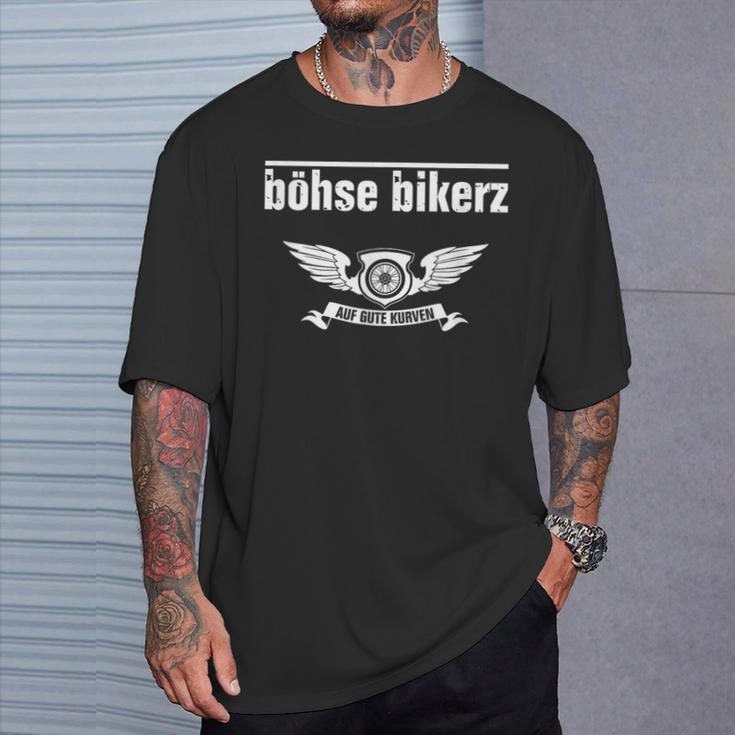 Böhse Bikerz Auf Gute Kurven T-Shirt Geschenke für Ihn