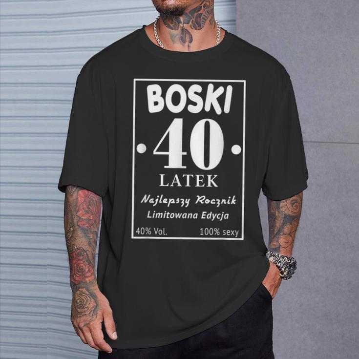 Boski 40 Latek Polska Koszulka Urodzinowa 40 Urodziny 40 Lat T-Shirt Geschenke für Ihn