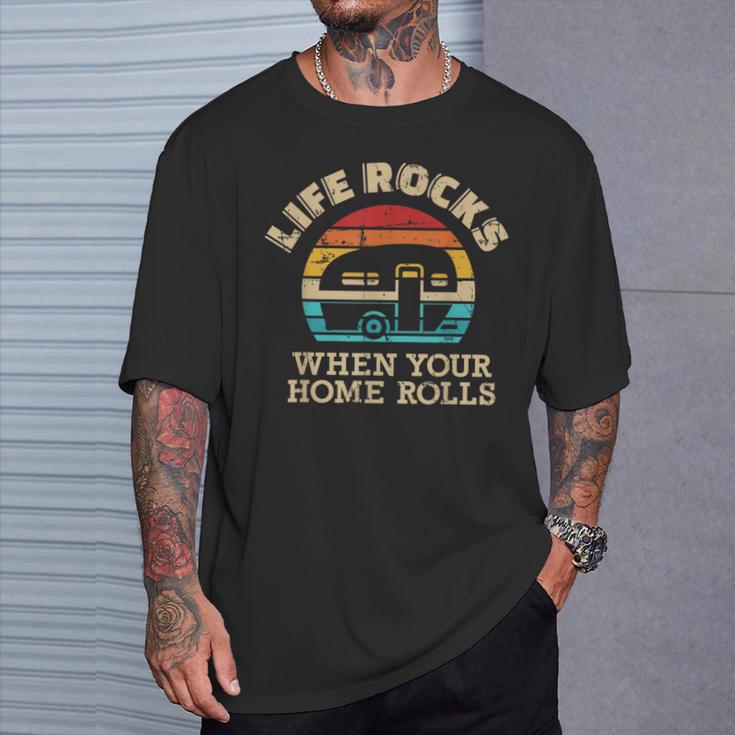 Camping Caravan Life Rocks Slogan T-Shirt Geschenke für Ihn