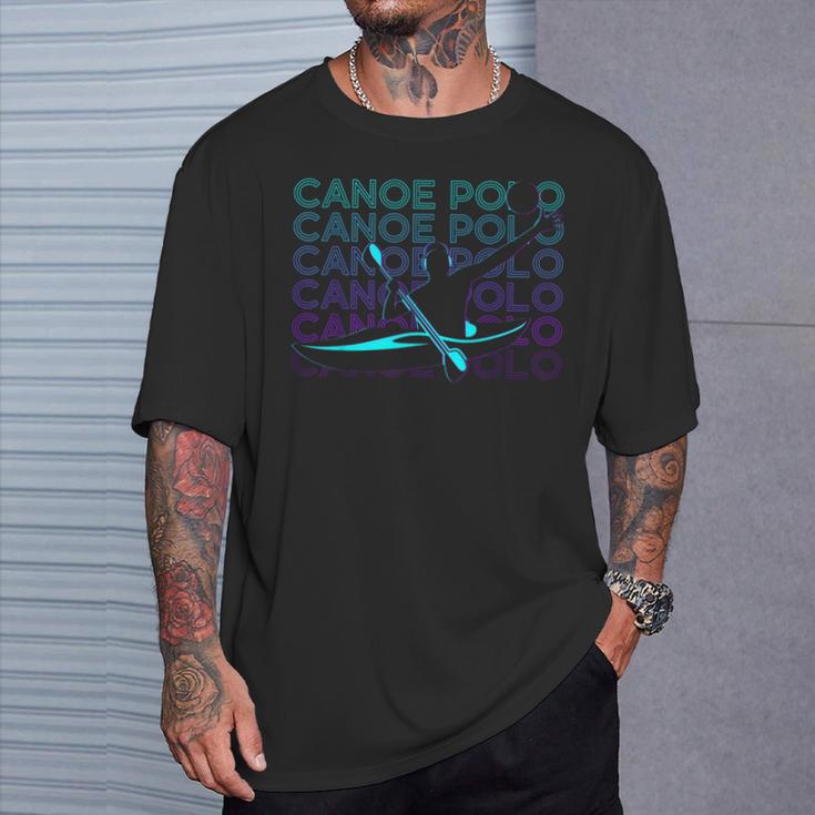 Canoe Polo Canoeing Retro T-Shirt Geschenke für Ihn