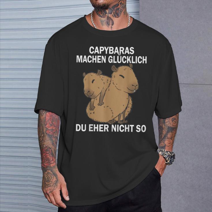 Capybaras Machen Glücklich Du Eher Nicht So Wasserschwein T-Shirt Geschenke für Ihn