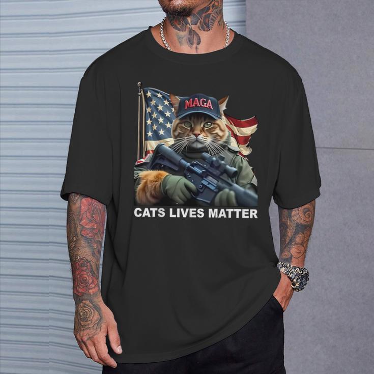 Cats Life Important Trump 2024 Cat Maga T-Shirt Geschenke für Ihn