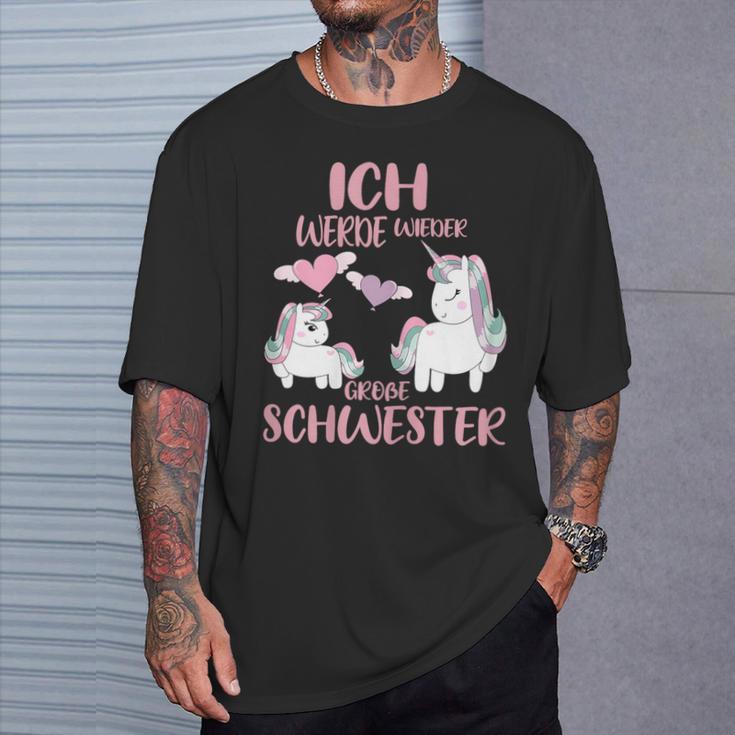 Children's Ich Werde Wieder Große Schwestererkunden Unicorns T-Shirt Geschenke für Ihn