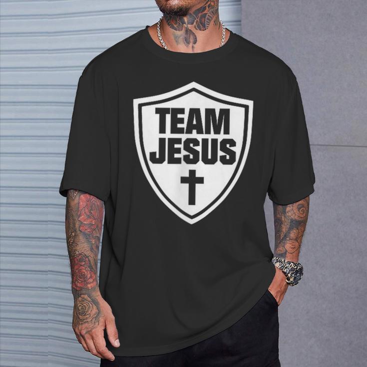 Christliches Team Jesus Mit Kreuz T-Shirt Geschenke für Ihn