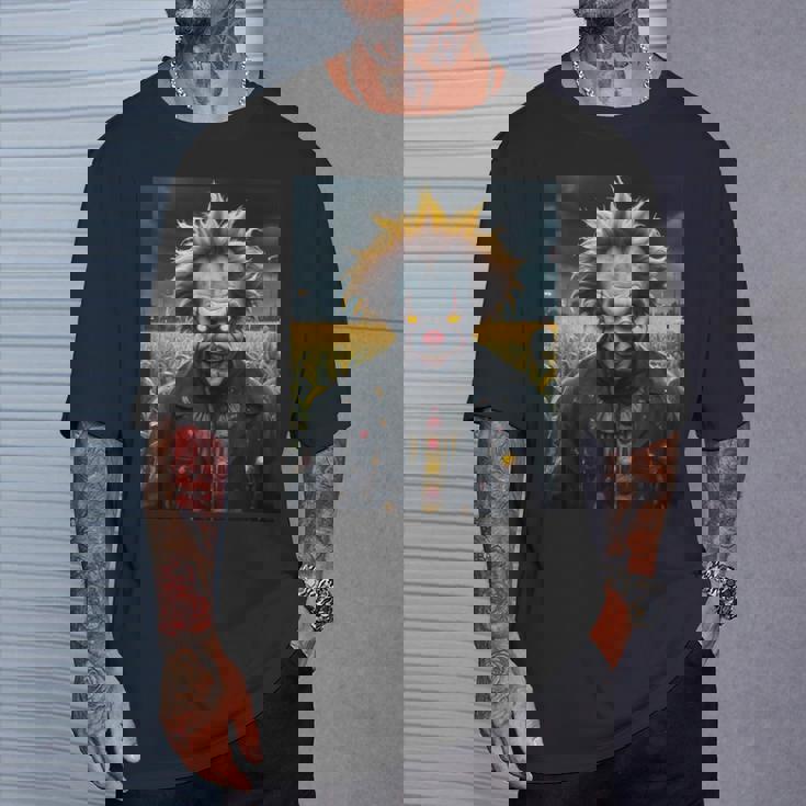Clown Maléfique Un Champ De Maïs Monstre Sombre Horreur Effrayant Effrayant T-Shirt Cadeaux pour lui
