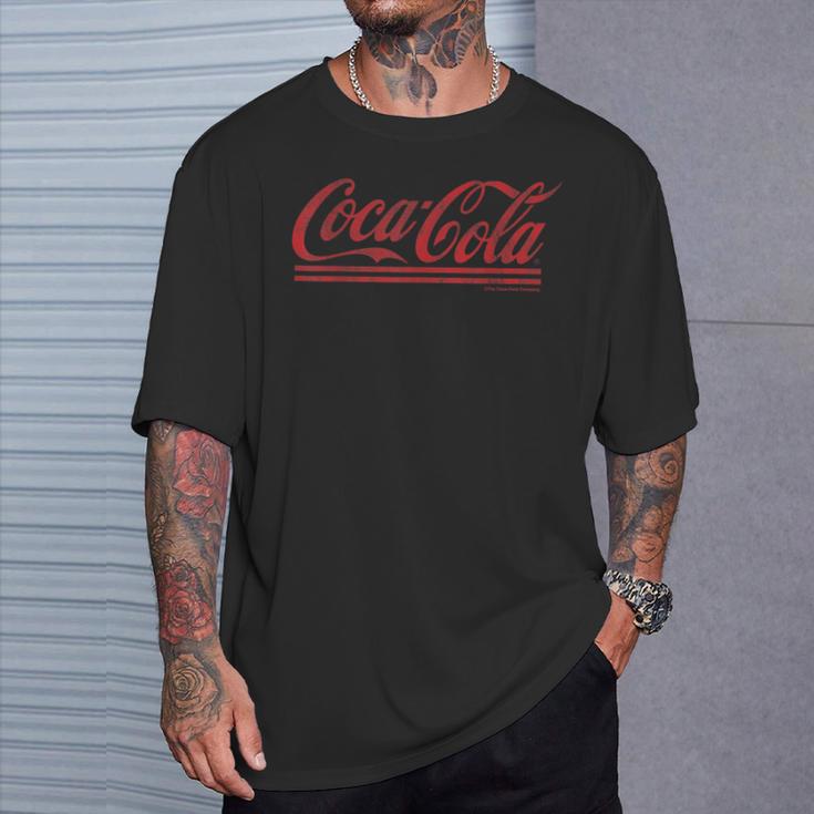 Coca-Cola Distressed Cursive Logo T-Shirt Geschenke für Ihn