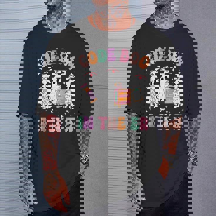 Code Boo In The Er Nurse Nursing Ghost Halloween Costume T-Shirt Gifts for Him