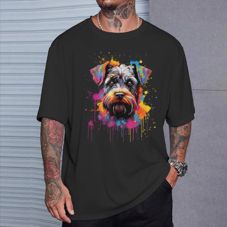 Colourful Miniature Schnauzer Dog T-Shirt Geschenke für Ihn