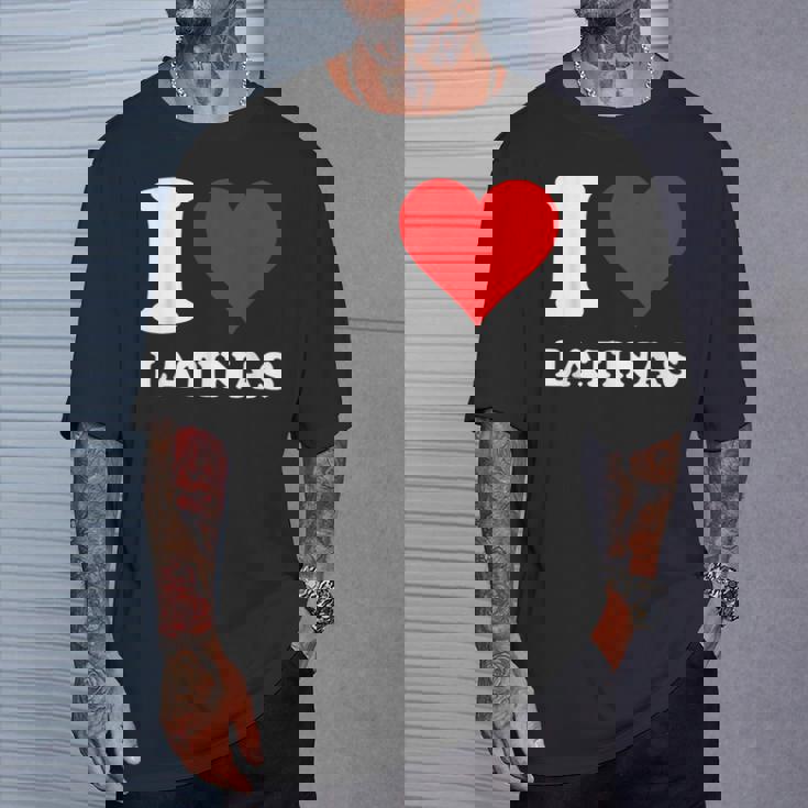 Corazón Rojo I Love Latinas Camiseta unisex Regalos para él