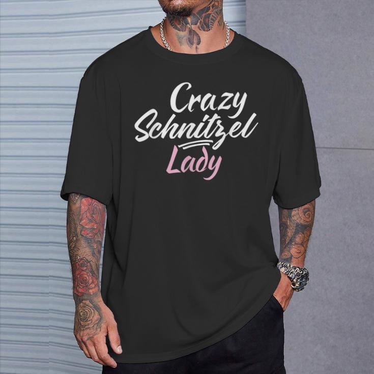 Crazy Schnitzel Lady German Schnitzel T-Shirt Geschenke für Ihn