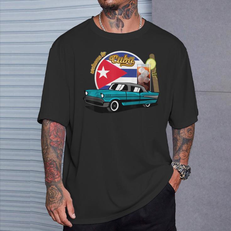 Cuba Oldtimer Havana Cigar Cuba Libre Caribbean Souvenir T-Shirt Geschenke für Ihn