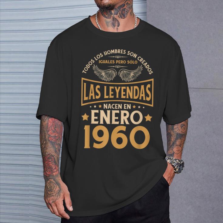 Cumpleaños Hombre Regalos Las Leyendas Enero 1960 Camiseta unisex Regalos para él