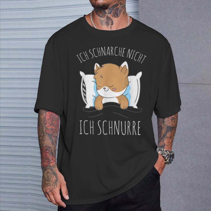 Cute Cat Pyjamas Ich Schnarche Nicht Ich Schnurre T-Shirt Geschenke für Ihn