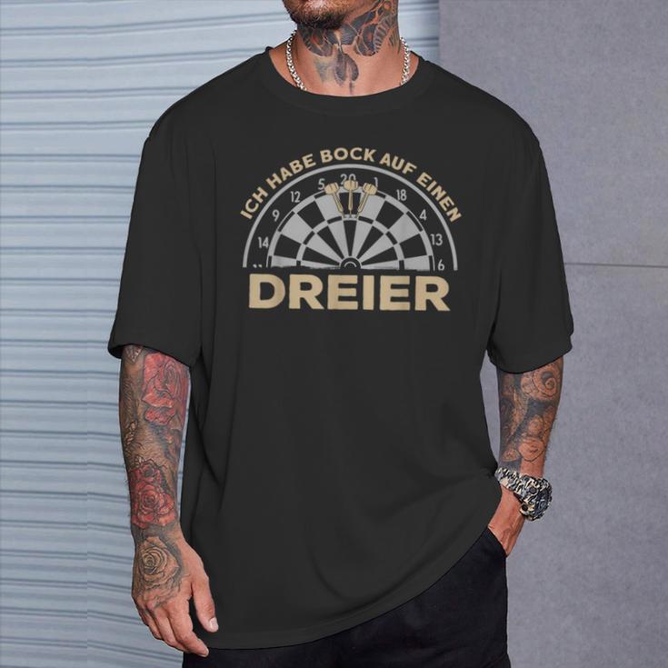 Dart Ich Habe Bock Auf Einen Dreier Retro Dart T-Shirt Geschenke für Ihn