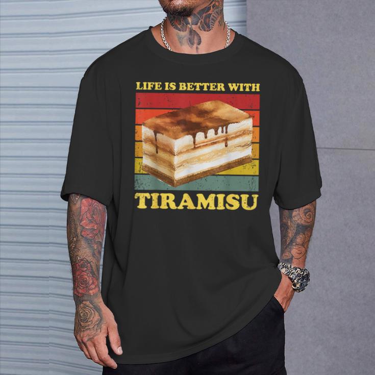 Das Leben Ist Besser Mit Tiramisu Tiramisu T-Shirt Geschenke für Ihn